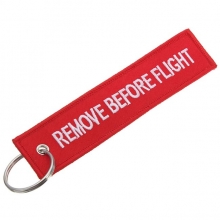 Embroidered Remove Before Flight Keyring